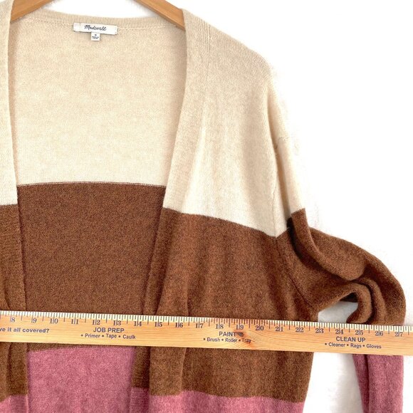 Madewell Kent Colorblock Striped Wool Alpaca Long Cardigan Sweater Womens M - Picture 6 of 10